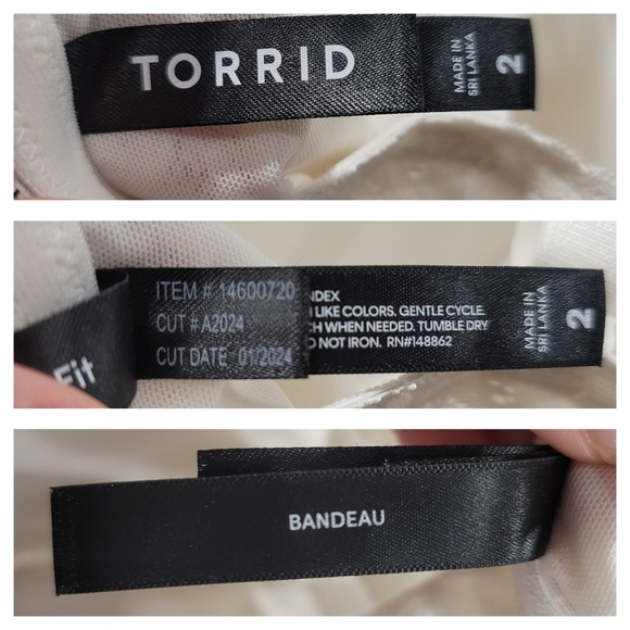 Torrid Lightly Lined 4-way Stretch Lace Bandeau - 2 - Picture 6 of 7